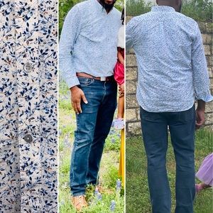 Donated Ricky Singh Denim & Flower Button Down